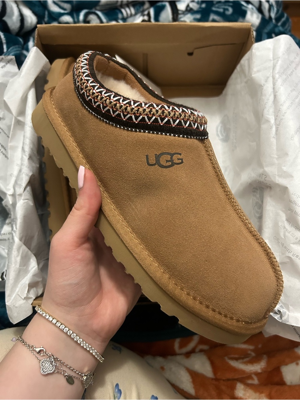 UGG Chestnut Suede tasman slipper